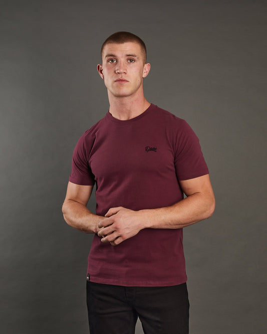 Diesel Basic Caden O Neck Tee Wine Port