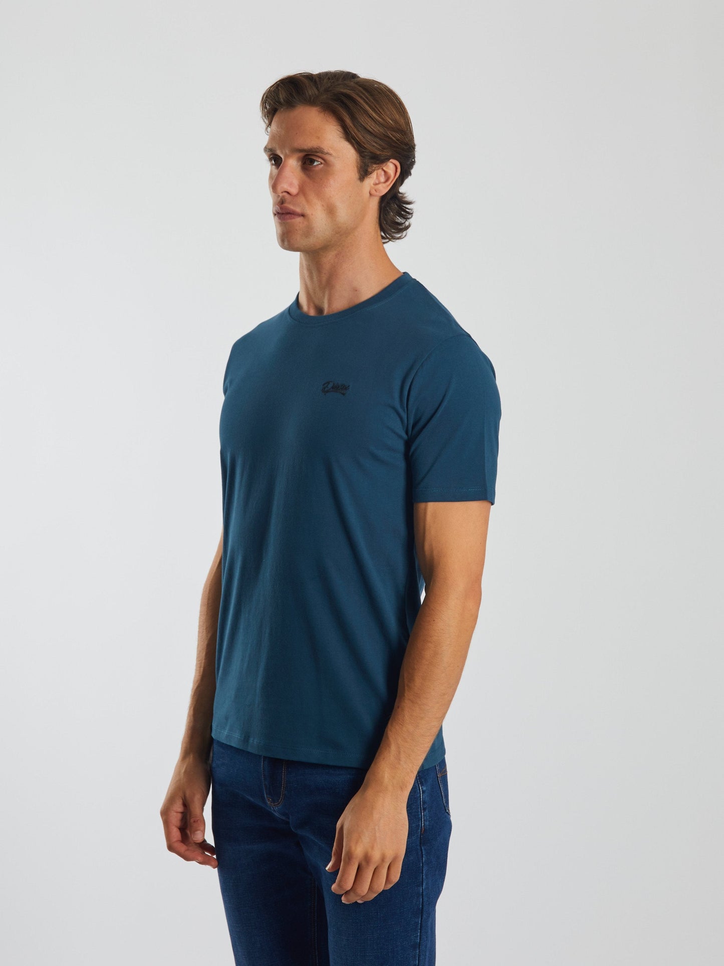 Basic Caden O Neck Tee Midnight Teal