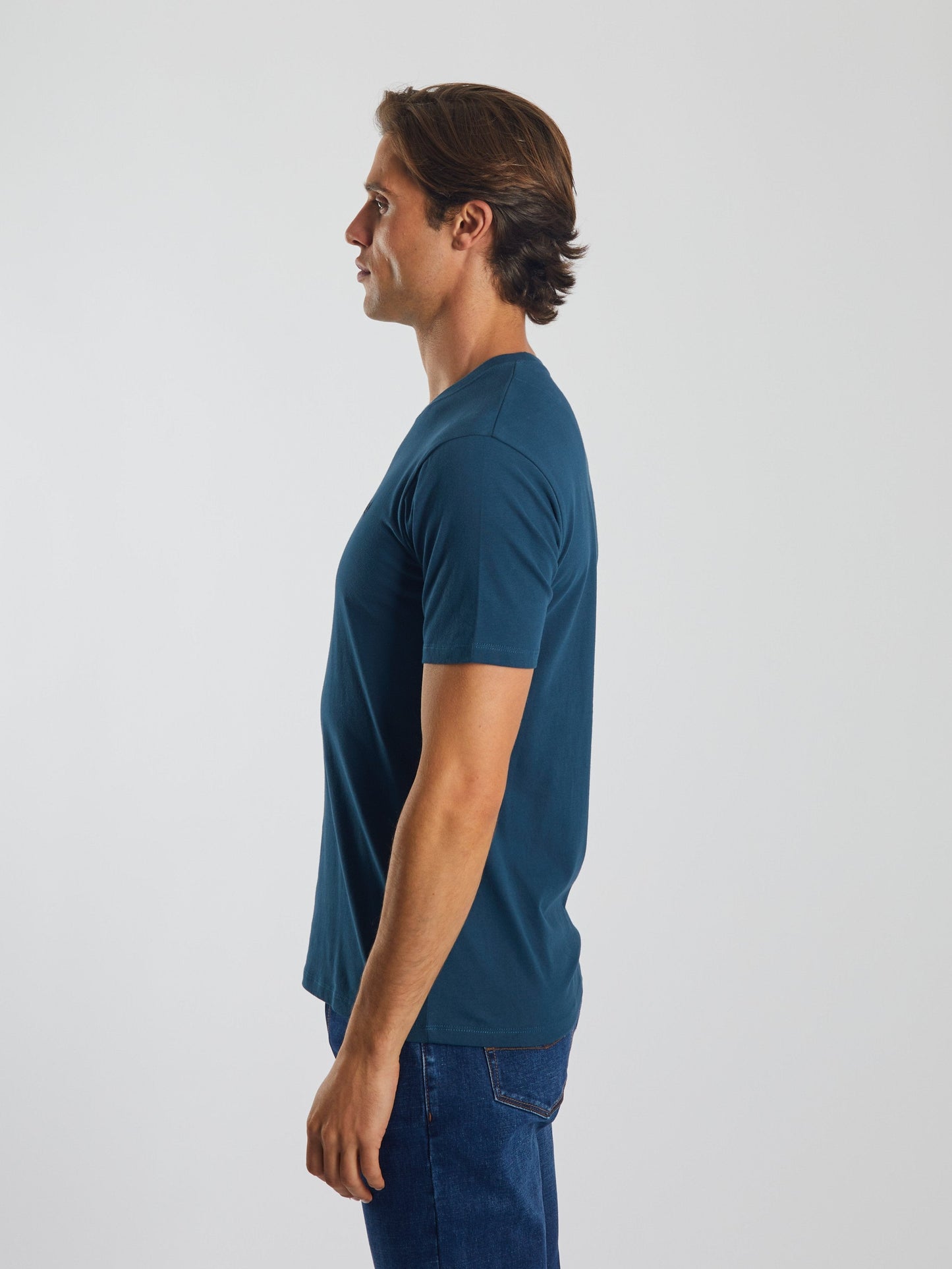 Basic Caden O Neck Tee Midnight Teal