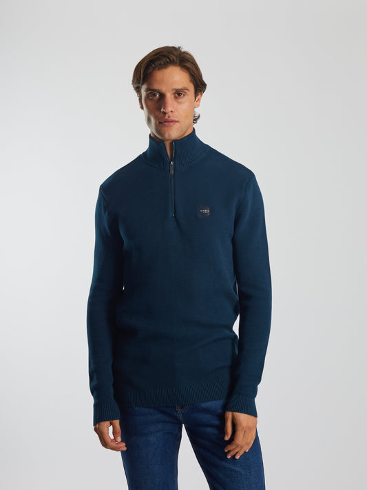 Diesel Twain Half Zip Midnight Teal